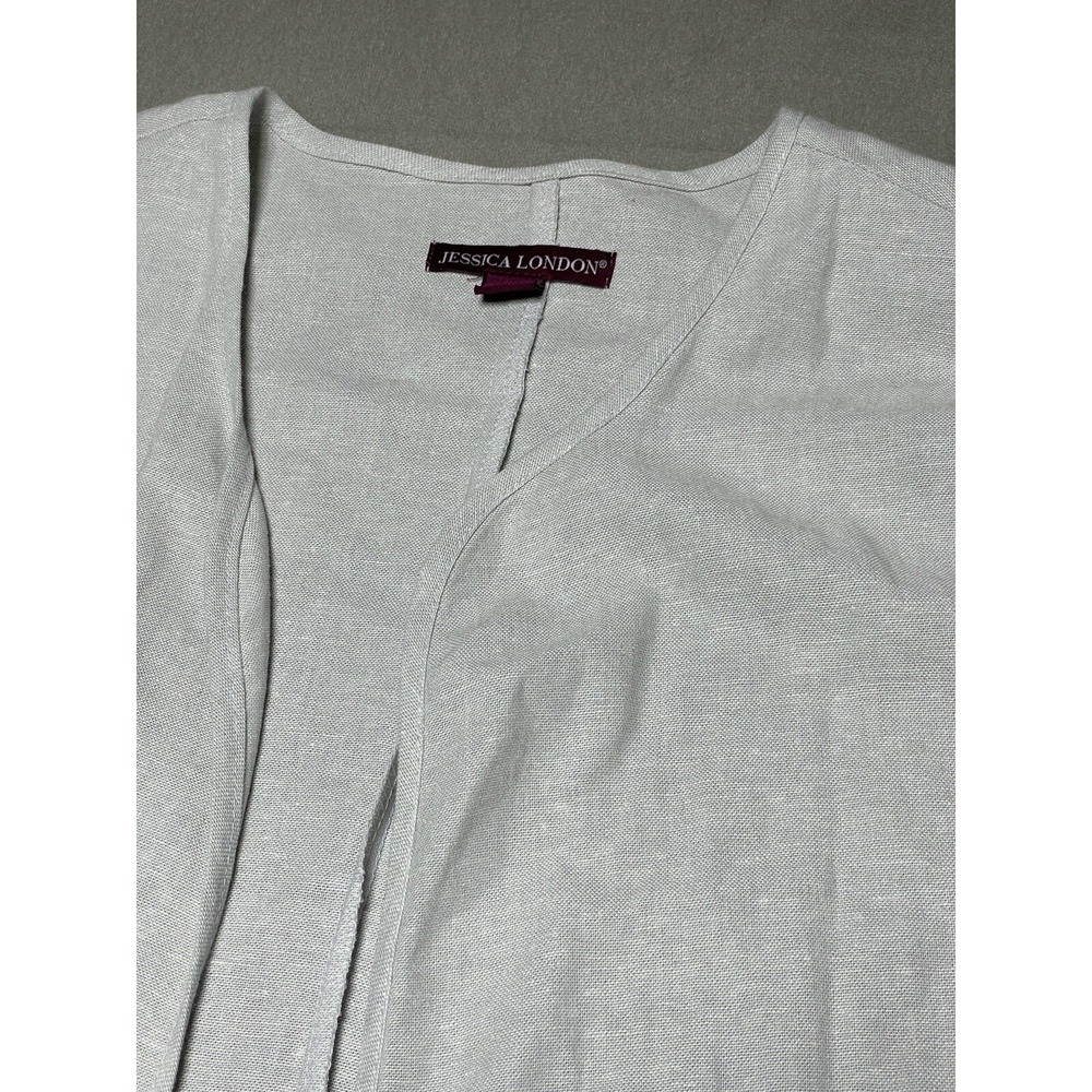 Womens Plus Linen Blend Jacket Open Front Blazer Size 16 Jacket Lagenlook Modest